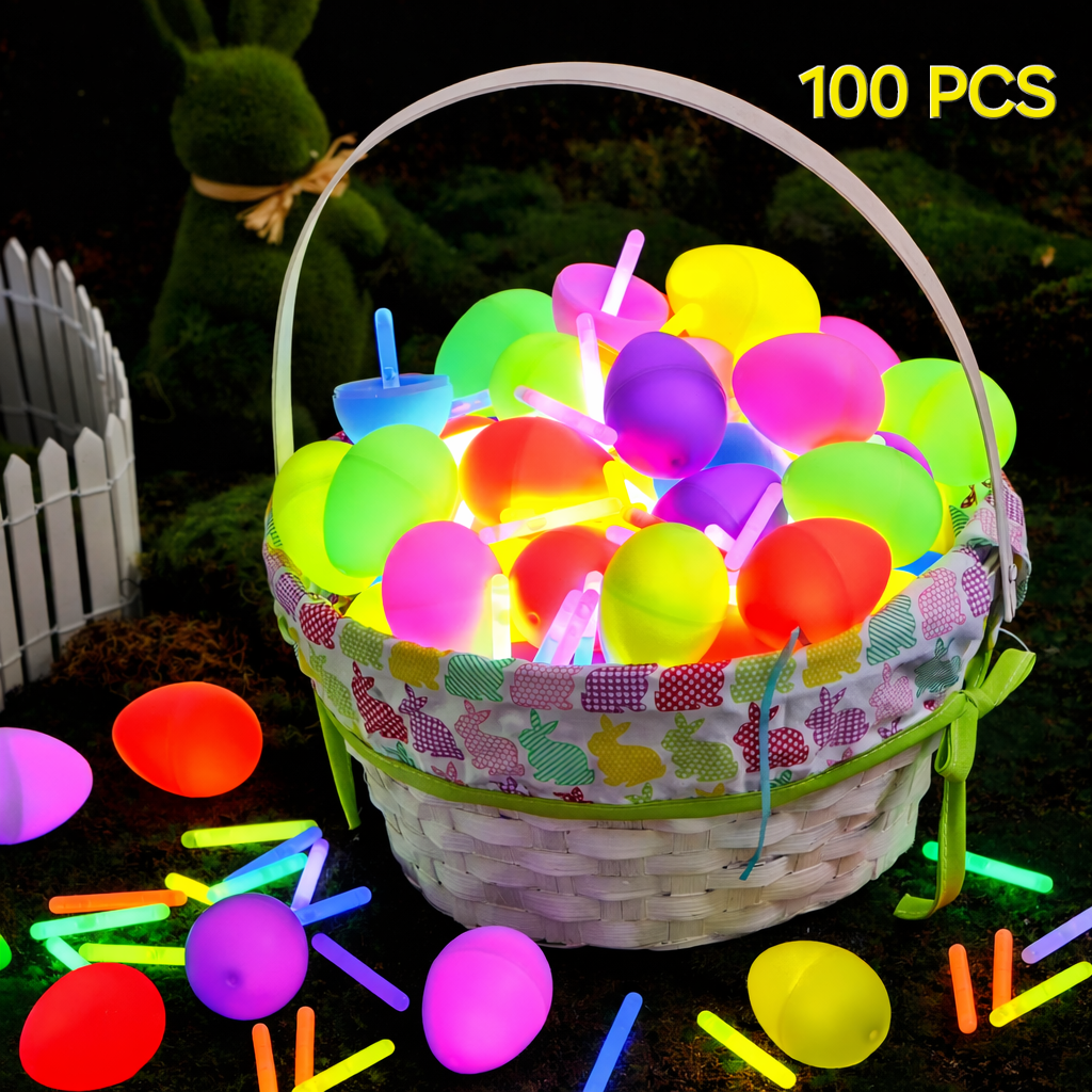 Premium Glow-in-the-Dark Easter Eggs – 100 PCS Luminous Egg Set