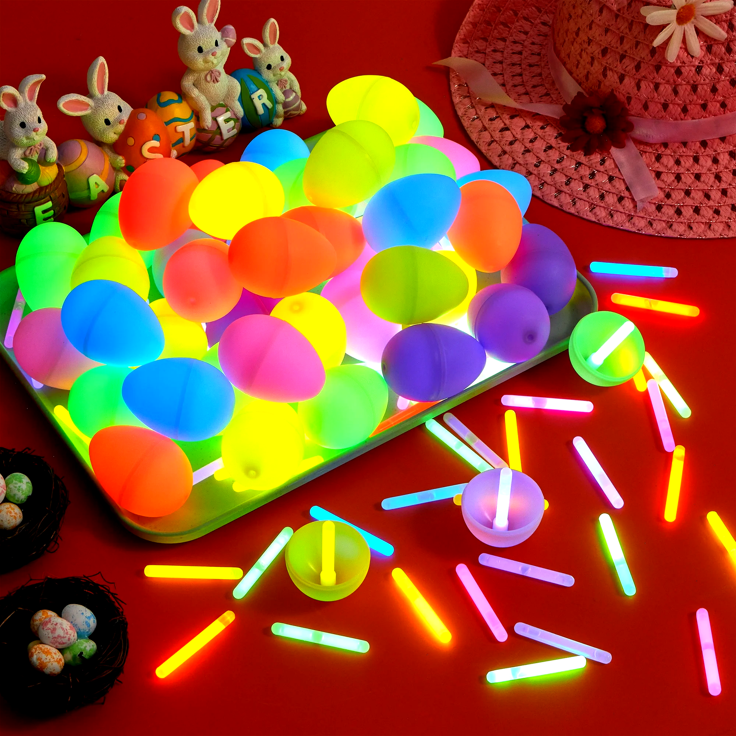 Premium Glow-in-the-Dark Easter Eggs – 100 PCS Luminous Egg Set